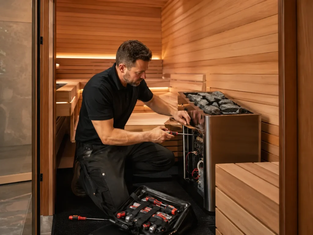 indoor sauna installation in Houston Texas